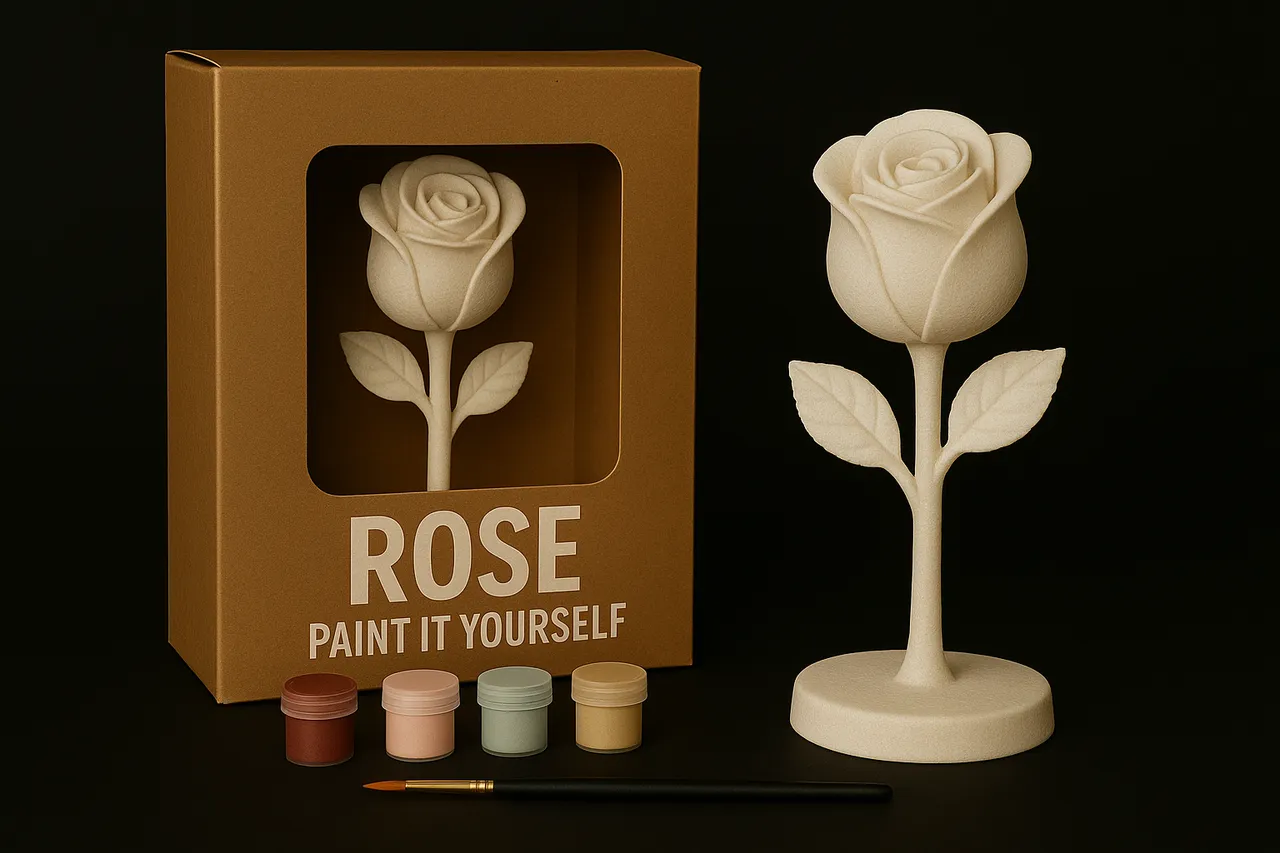 Rose – Paint-It-Yourself 3d model