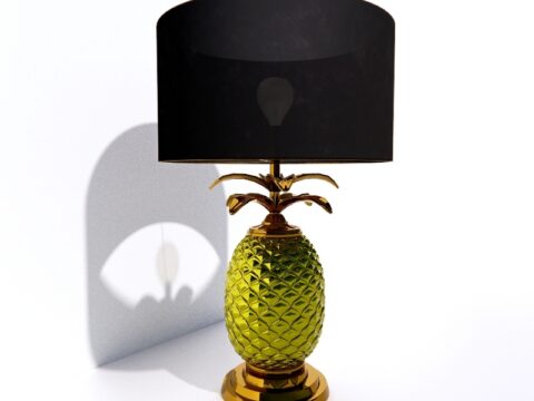 Silver & Gold Pineapple Lamp 3d model