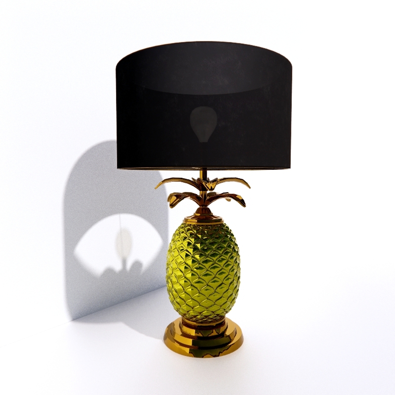 Silver & Gold Pineapple Lamp 3d model