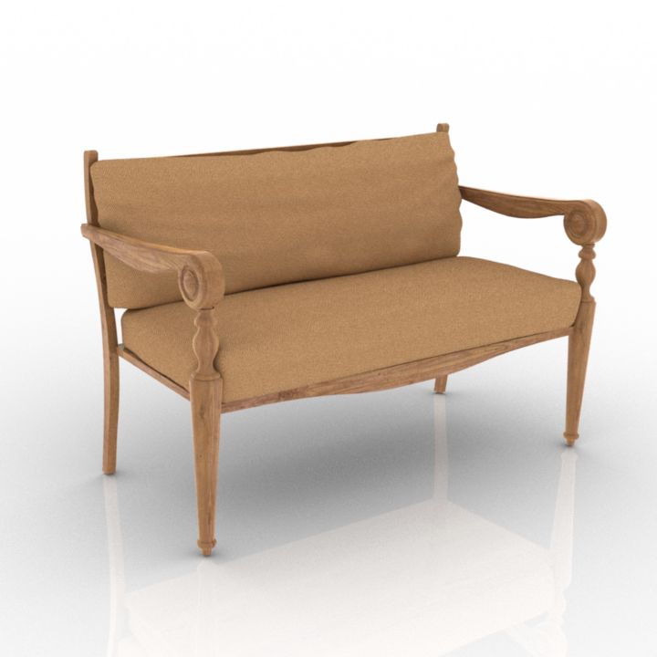 Sofa Bench D 3d model