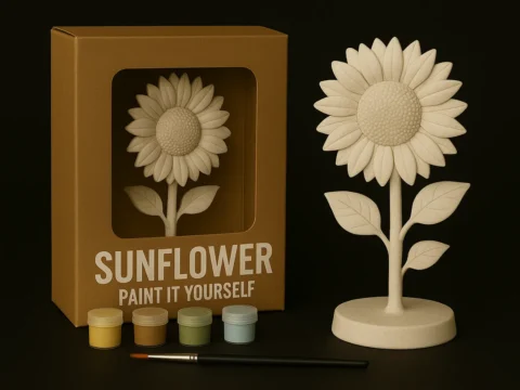 Sunflower – Paint-It-Yourself 3d model