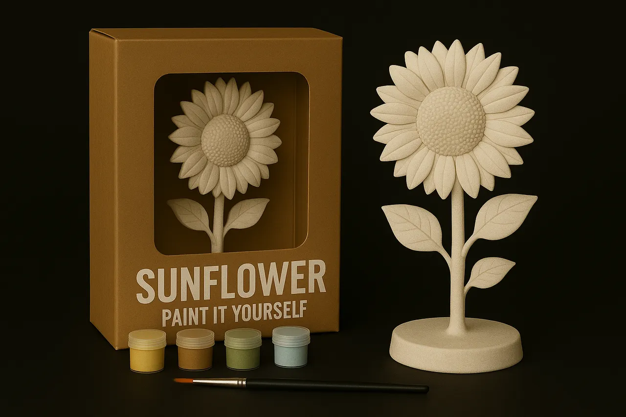 Sunflower – Paint-It-Yourself 3d model