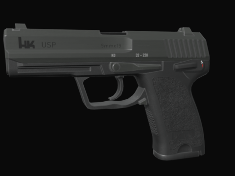 H&K USP 9mm Pistol 3d model