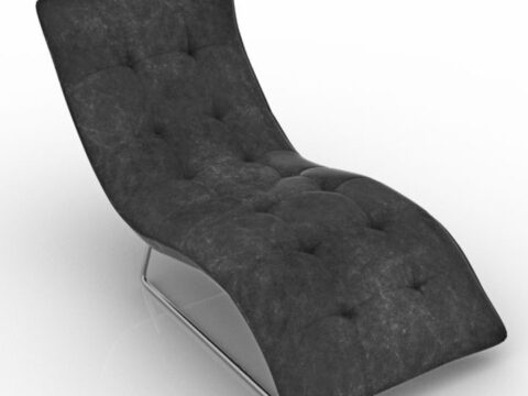 Vigfurniture Divani Casa Samarium Modern Black Leather Chaise 3d model