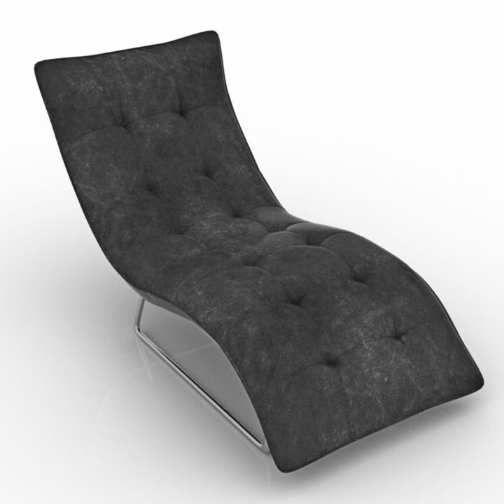Vigfurniture Divani Casa Samarium Modern Black Leather Chaise 3d model