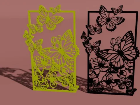 butterfly frame 3d model