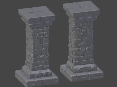 DND Terrain Space Pillar Rough Stone FDM 3d model