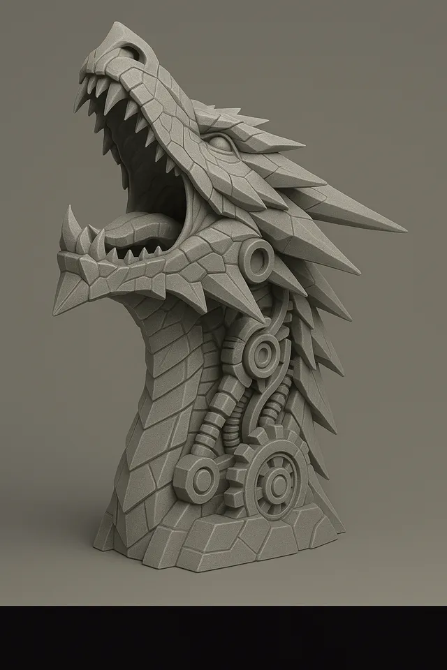 Dragon Mecha Head 3d model