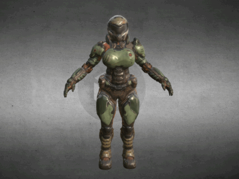 Fem Doom 3d model