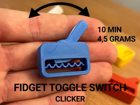 Fidget Toggle Switch Clicker - Print in Place 3d model