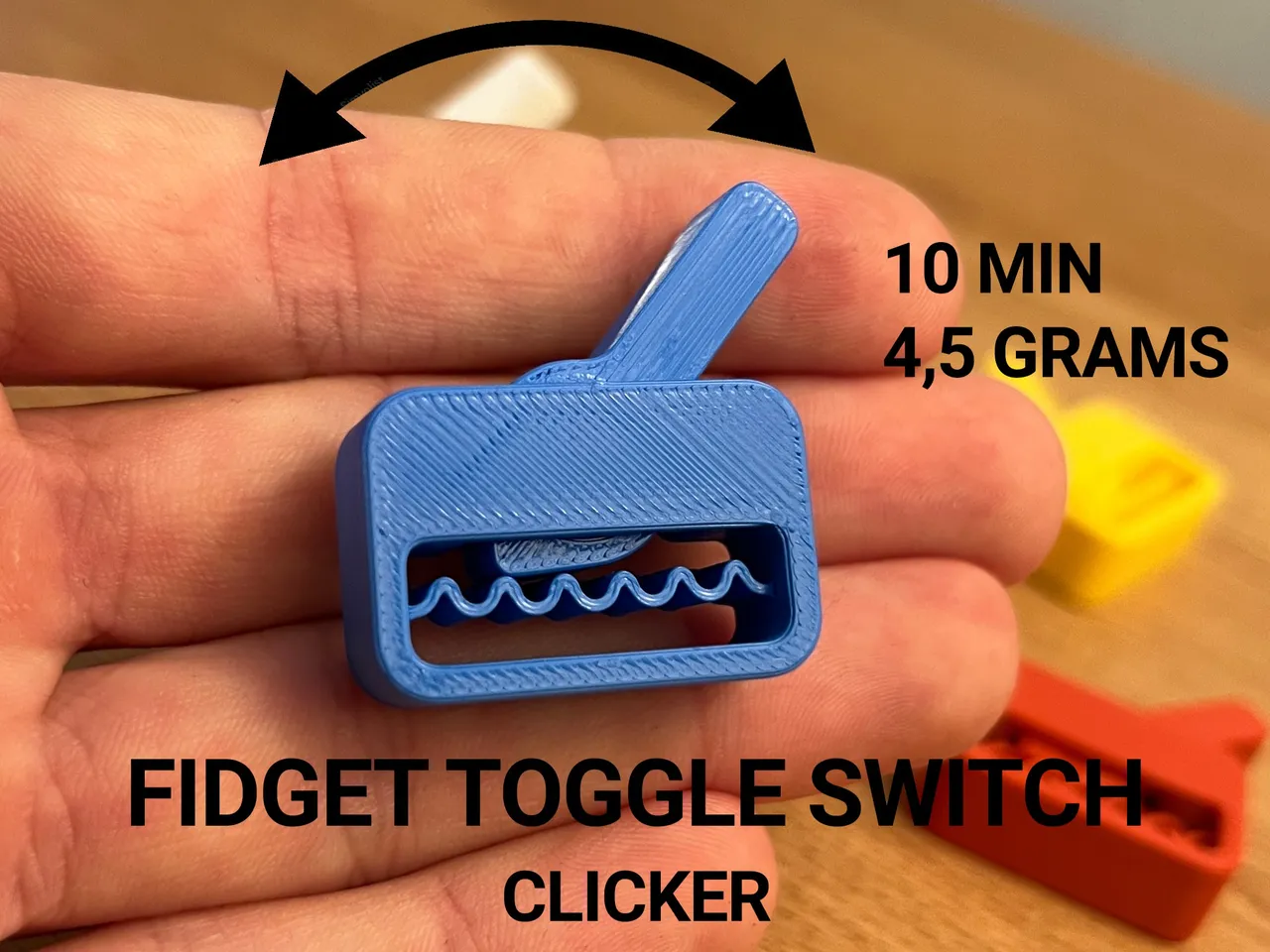 Fidget Toggle Switch Clicker - Print in Place 3d model