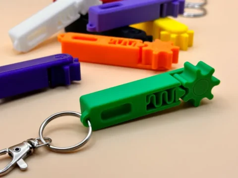 Gear Click Fidget Keychain 3d model