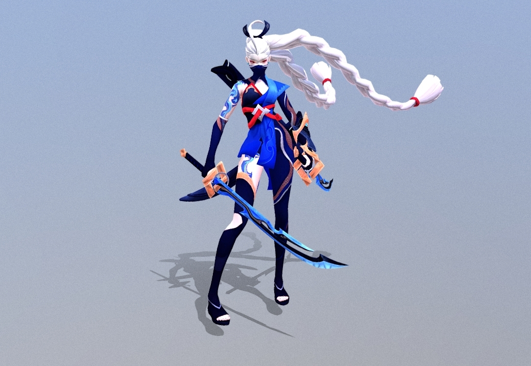 MMO RPG female 3d model