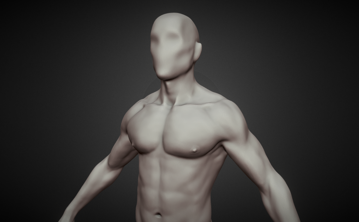 Male body base mesh (highpoly) 3d model