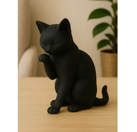 Modern Black Cat Figurine Art 3d model