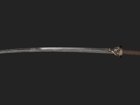 Procedural sword 3d model