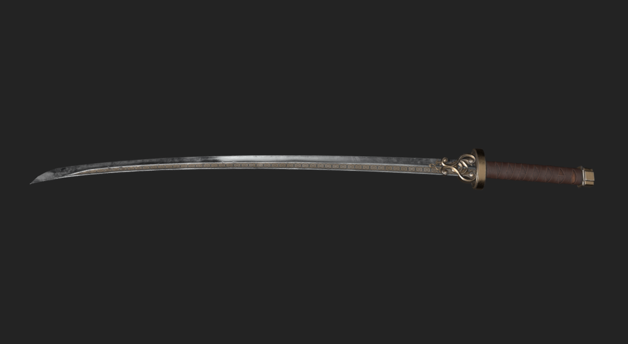 Procedural sword 3d model