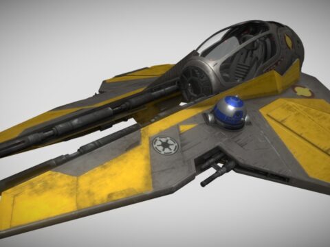 SWBF2 (Custom) - Anakin's Eta-2 Actis Interceptor 3d model