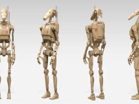 Star Wars battle droid b1 REAL SIZE 3d model