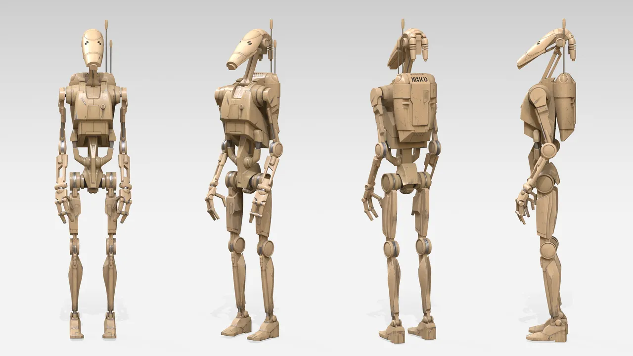 Star Wars battle droid b1 REAL SIZE 3d model