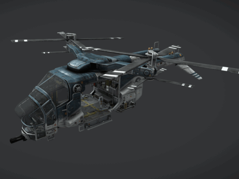 Stealth Helicopter - Wolf. New Order 3d model