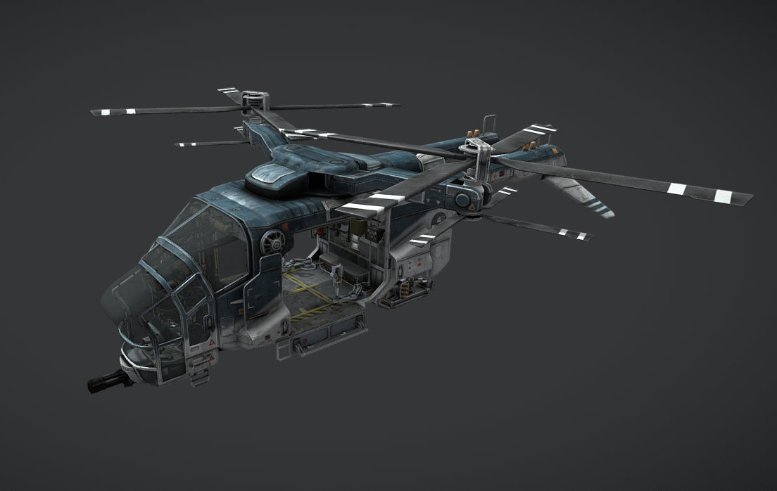 Stealth Helicopter - Wolf. New Order 3d model