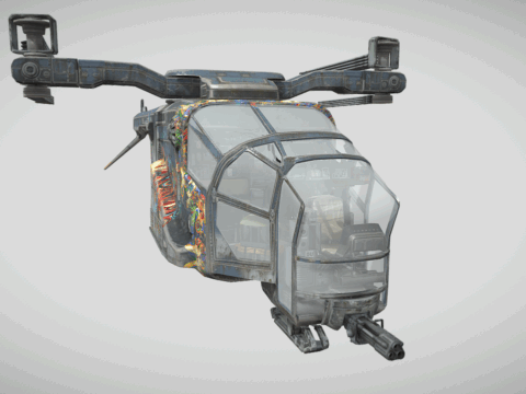 Stealth Helicopter - Wolf. New Colossus 3d model