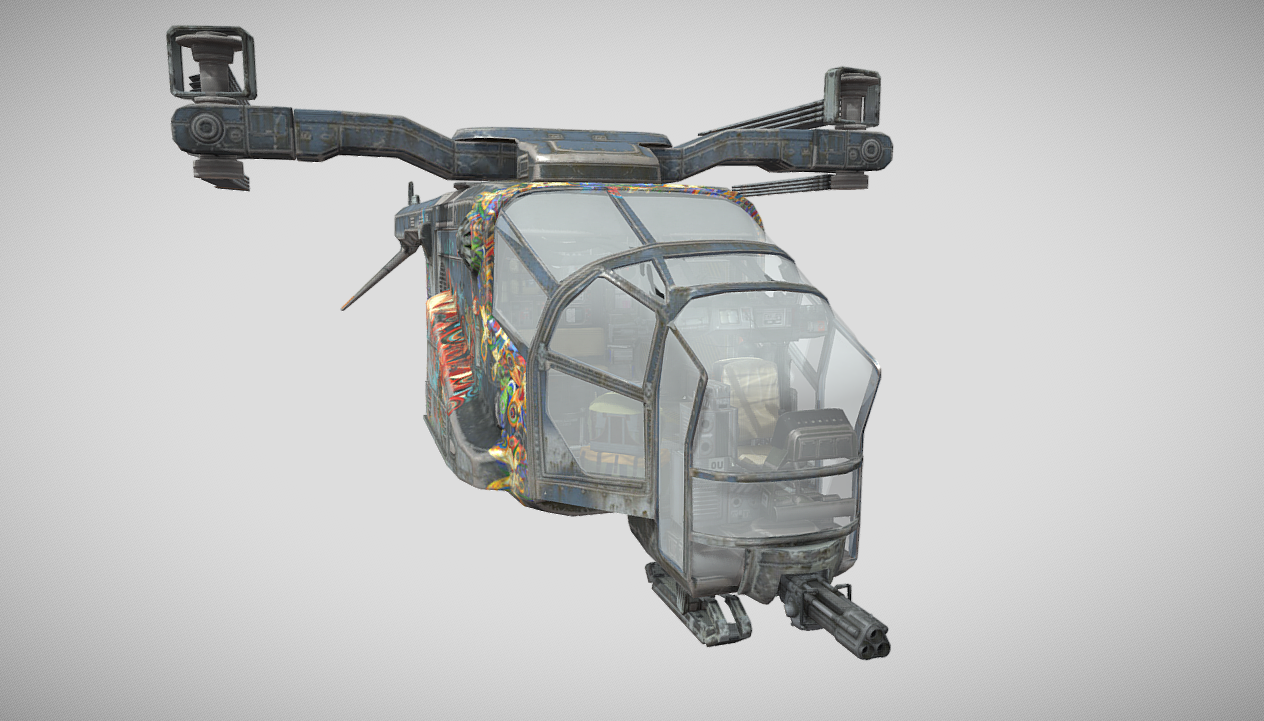 Stealth Helicopter - Wolf. New Colossus 3d model