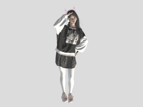 girl beautiful lady 3d model