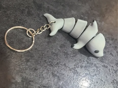 Articulated Baby Dolphin Keychain 3d model