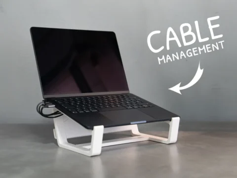 LAPTOP STAND (With cable management) 3d model