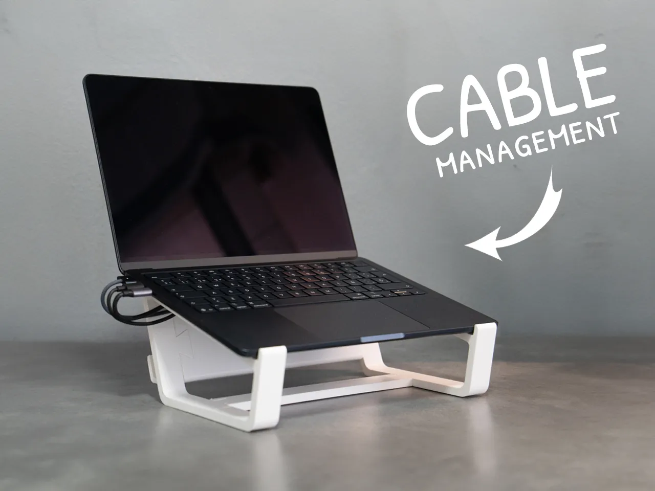 LAPTOP STAND (With cable management) 3d model