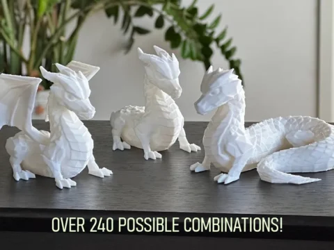 Low Poly Modular Dragon 3d model