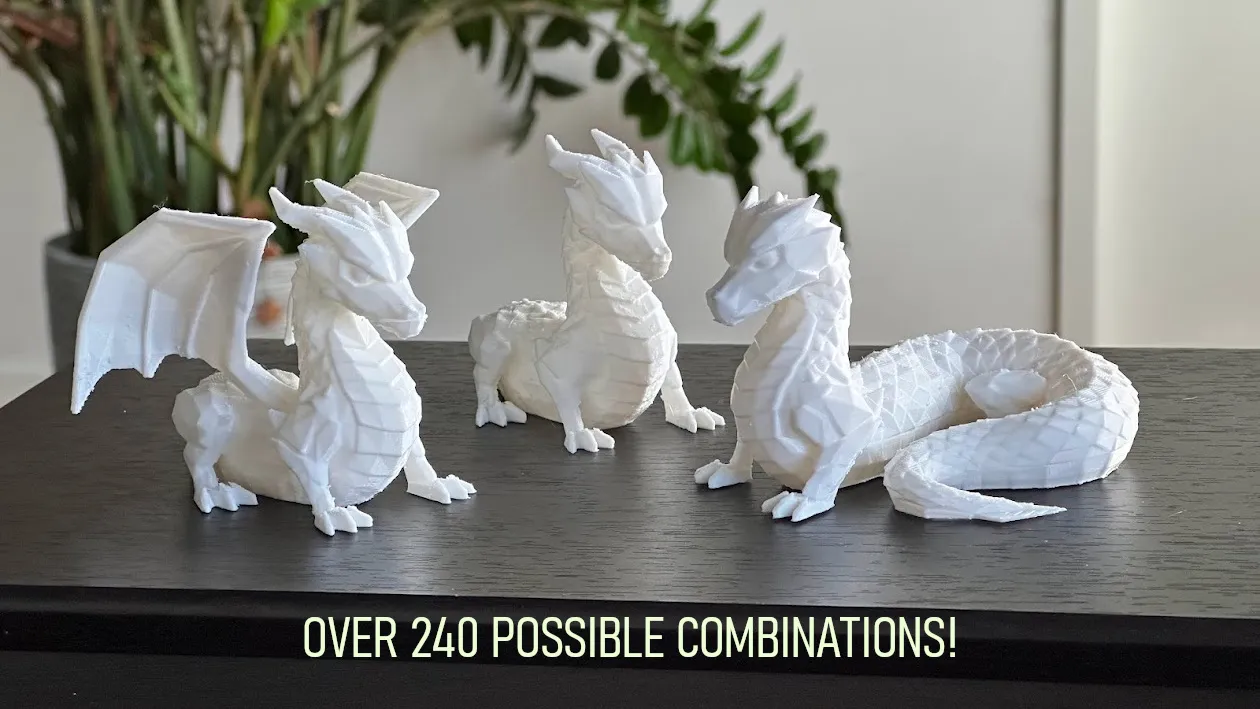 Low Poly Modular Dragon 3d model