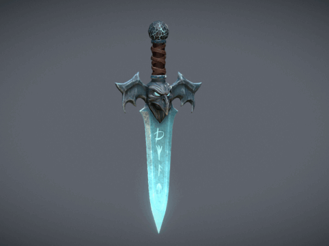 Magical Frost Dagger — Stylized Fantasy Weapon 3d model
