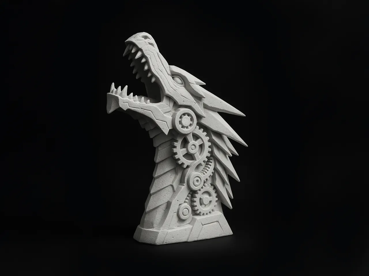 Mechanical Dragon Statue 3d model
