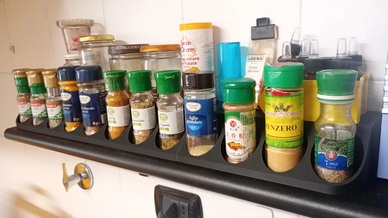 Modular spices holder for kitchen shelf 3d model