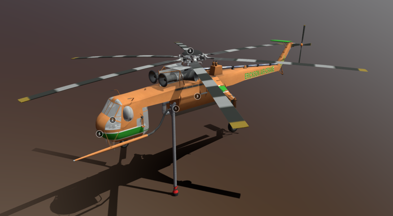 Sikorsky S-64 SkyCrane Water Tank 3d model