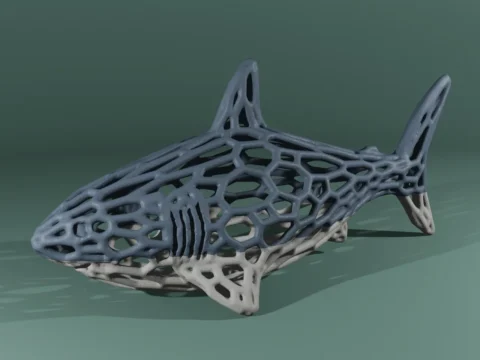 Toy Shark Voronoi 3d model