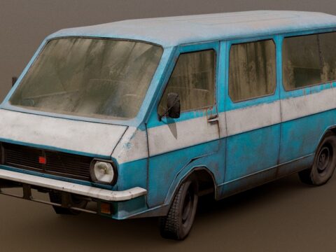 van lowpoly realistic 3d model
