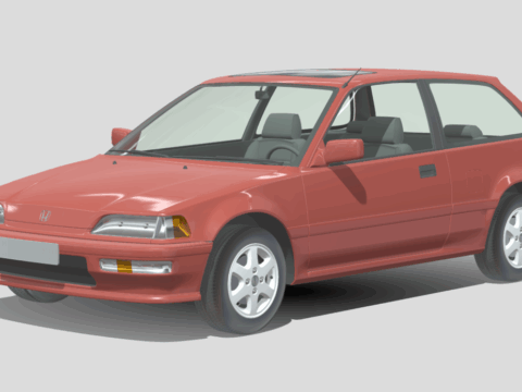 1989 Honda Civic DX Hatchback 3d model