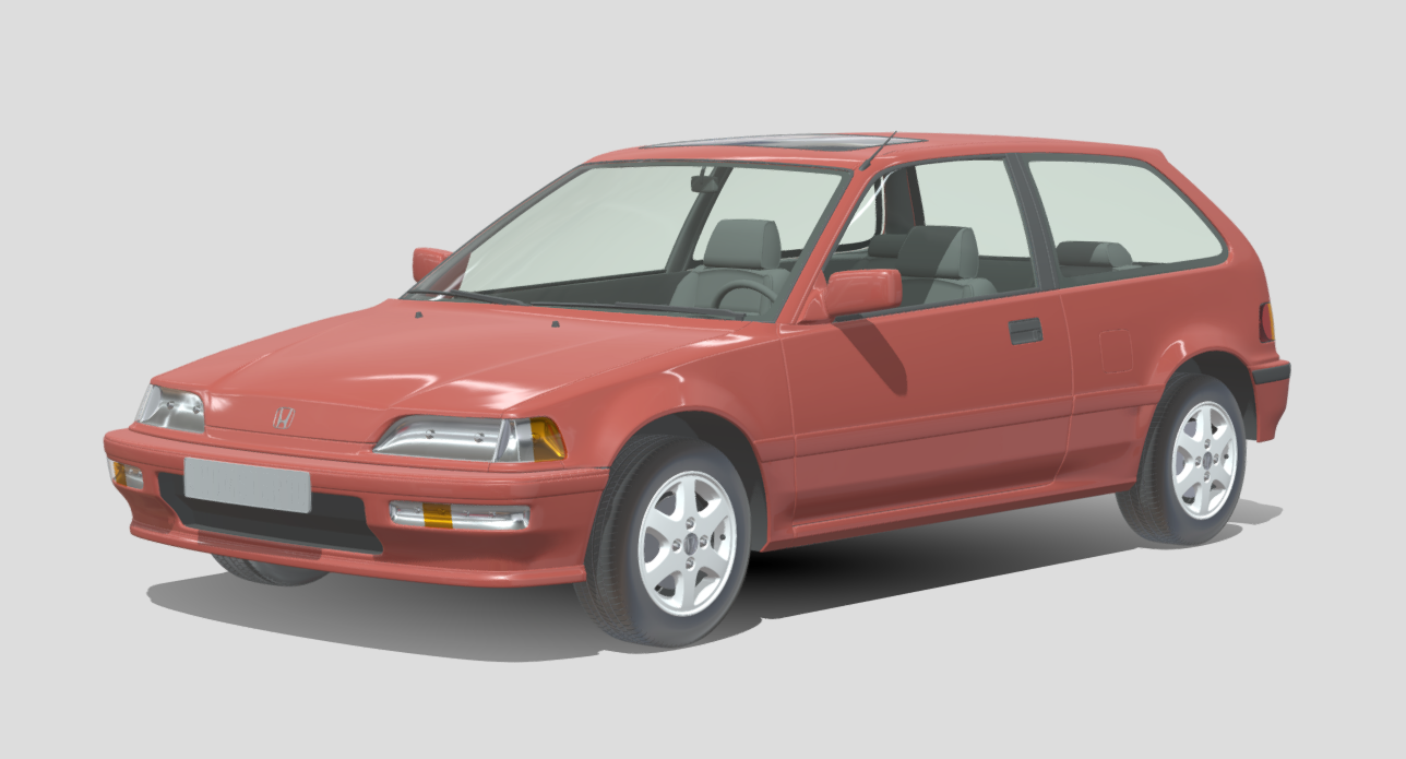 1989 Honda Civic DX Hatchback 3d model