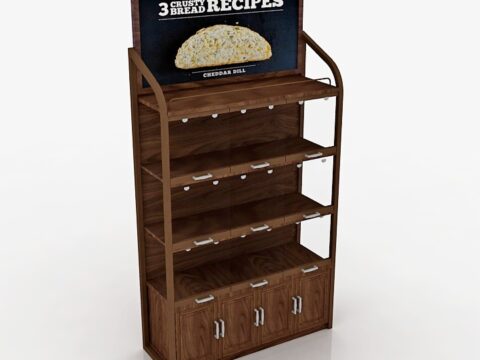 Bread Shelf Market Rack 3d model