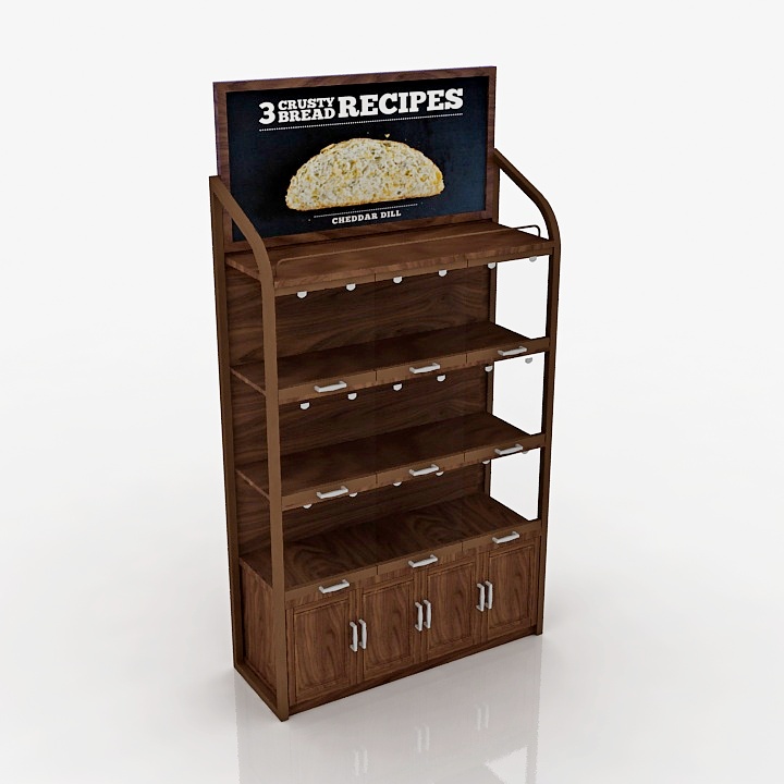 Bread Shelf Market Rack 3d model