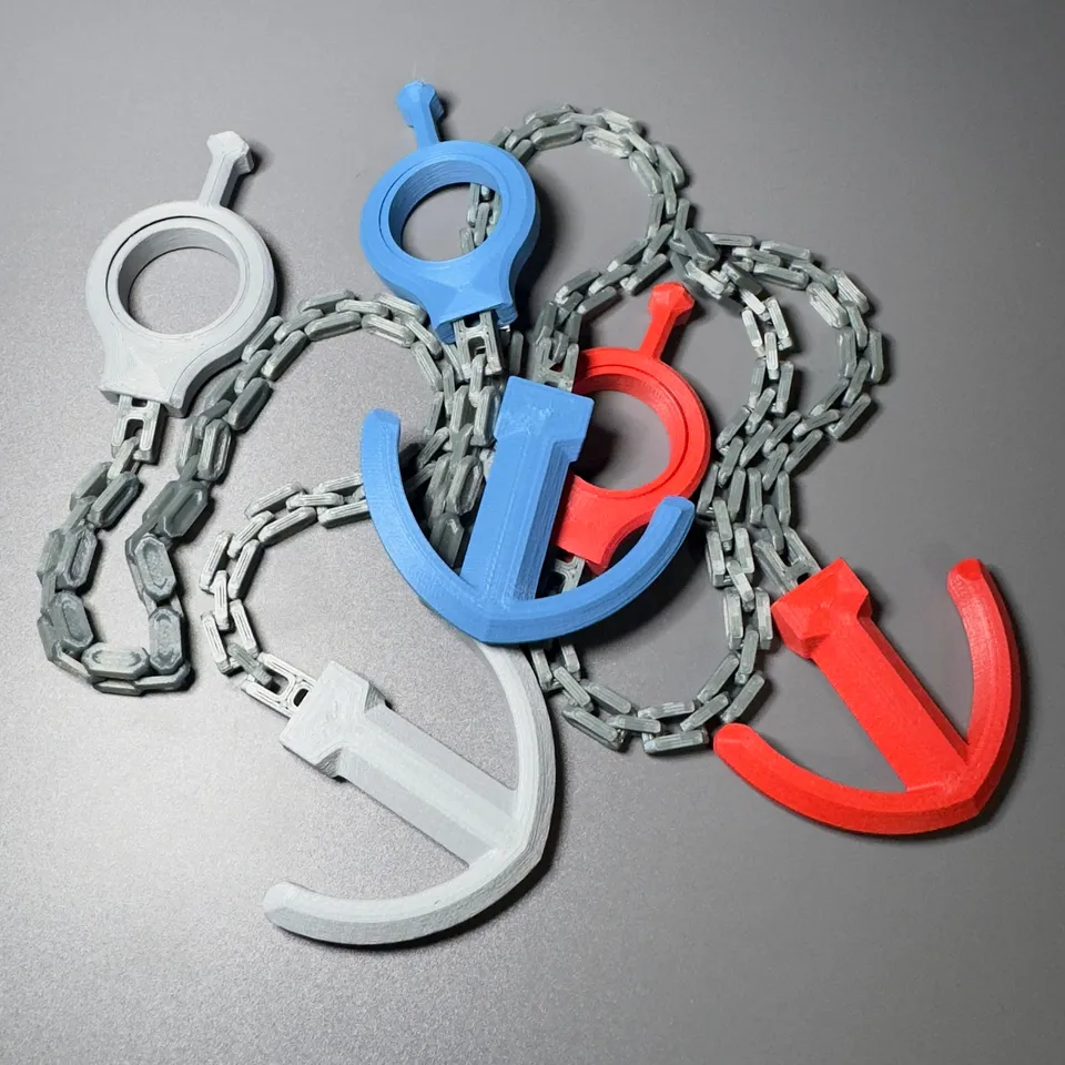 Fidget Anchor - Print in Place Mixed Play Anchor! 3d model