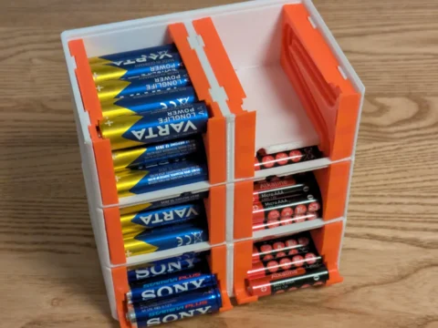 Gridfinity - Dual Stackable Battery Dispenser 3d model