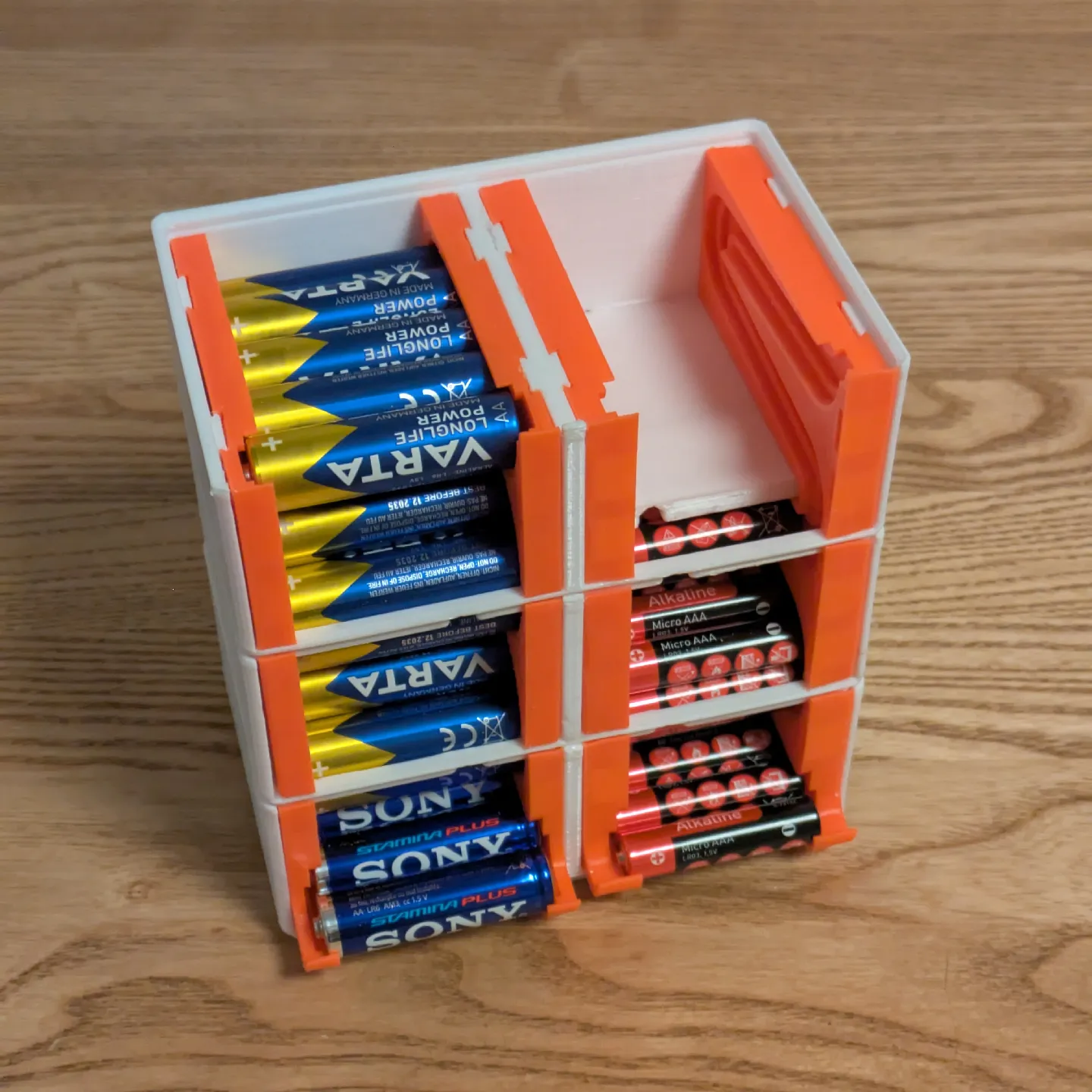 Gridfinity - Dual Stackable Battery Dispenser 3d model