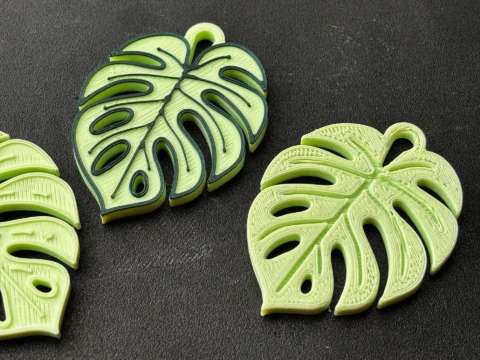 Monstera Leaf Keychain 3d model