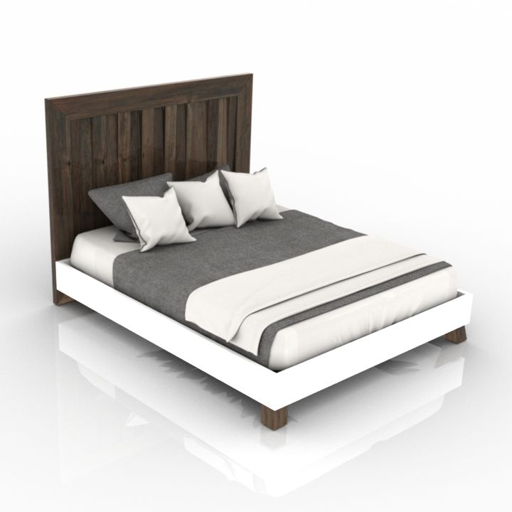 Scandinavian Bed 3d model
