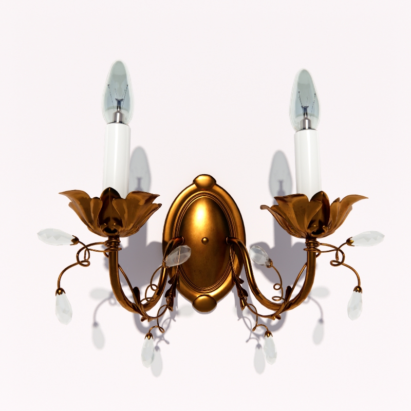 Sheraton 2 Light Wall Sconce 3d model